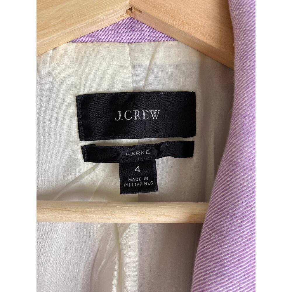 J.Crew Parke Linen Blazer Lilac Stretch Career Jacket Size 4 - Picture 13 of 14